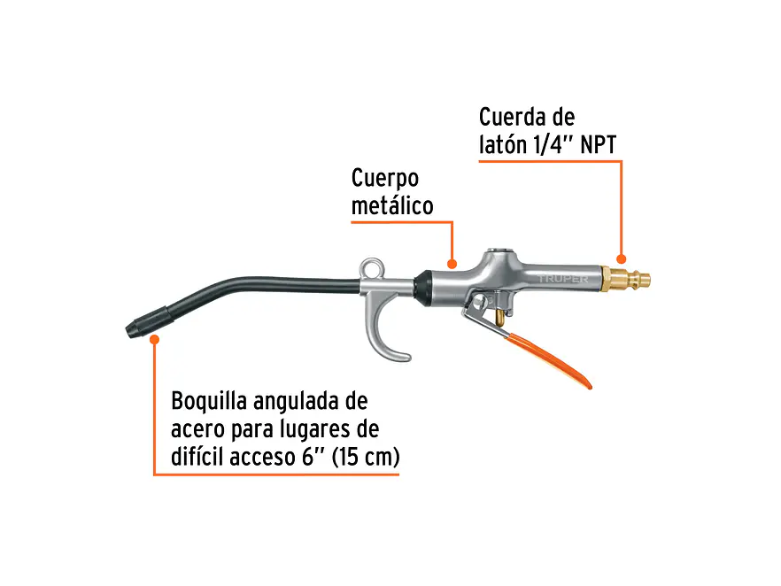 Pistola para sopletear con gancho, 120 psi
