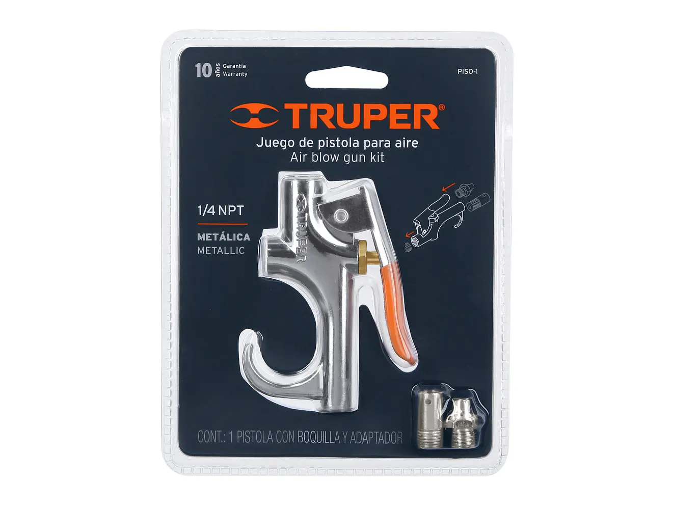 Pistola metálica para sopletear Truper 19023, cuerda 1/4 npt  - Foto 3 | aztools.co