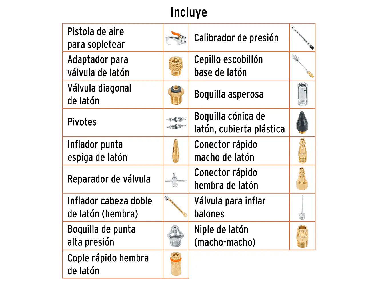 Juego de 18 piezas para compresor de aire Truper 19079 - Foto 2 | aztools.co