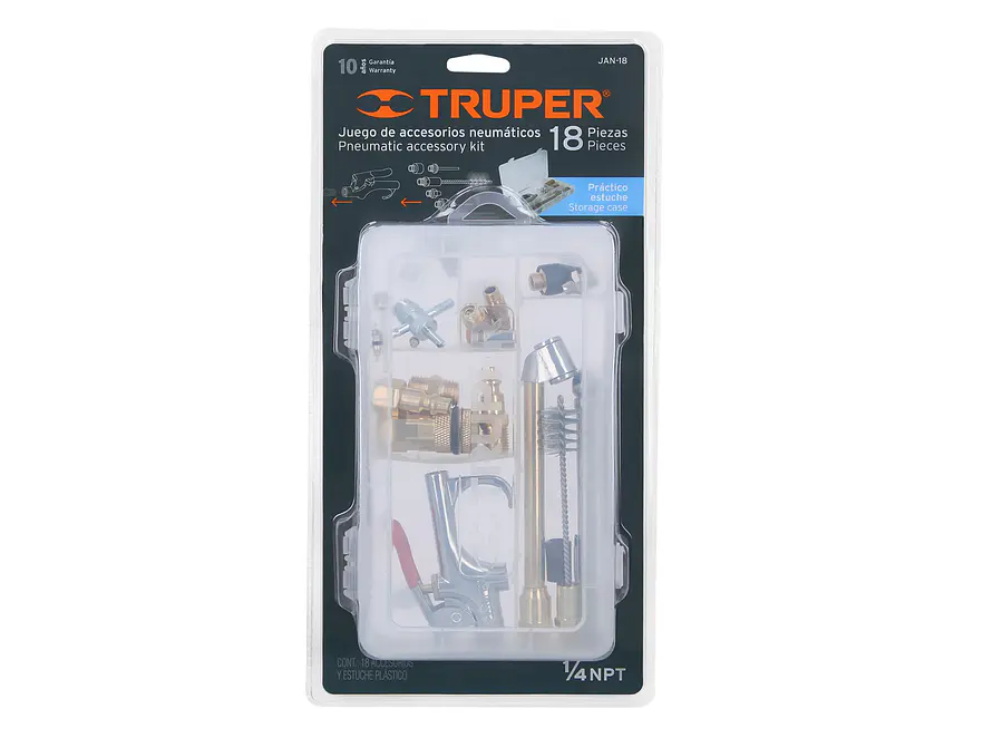 Juego de 18 piezas para compresor de aire Truper 19079 - Foto 3 | aztools.co