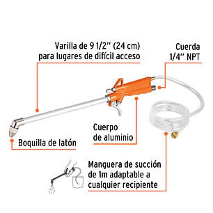 Pistola para limpieza de máquinas Truper 19237, cuerda 1/4 npt 