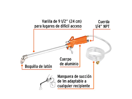 Pistola para limpieza de máquinas Truper 19237, cuerda 1/4 npt  - Foto 2 | aztools.co
