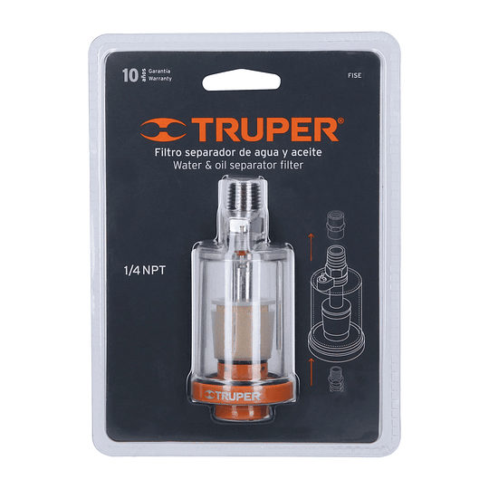 Filtro separador de agua y aceite, 1/4 NPT TRUPER 19027