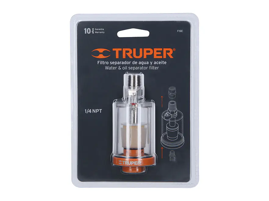 Filtro separador de agua y aceite, 1/4 NPT Truper 19027 - Foto 4 | aztools.co