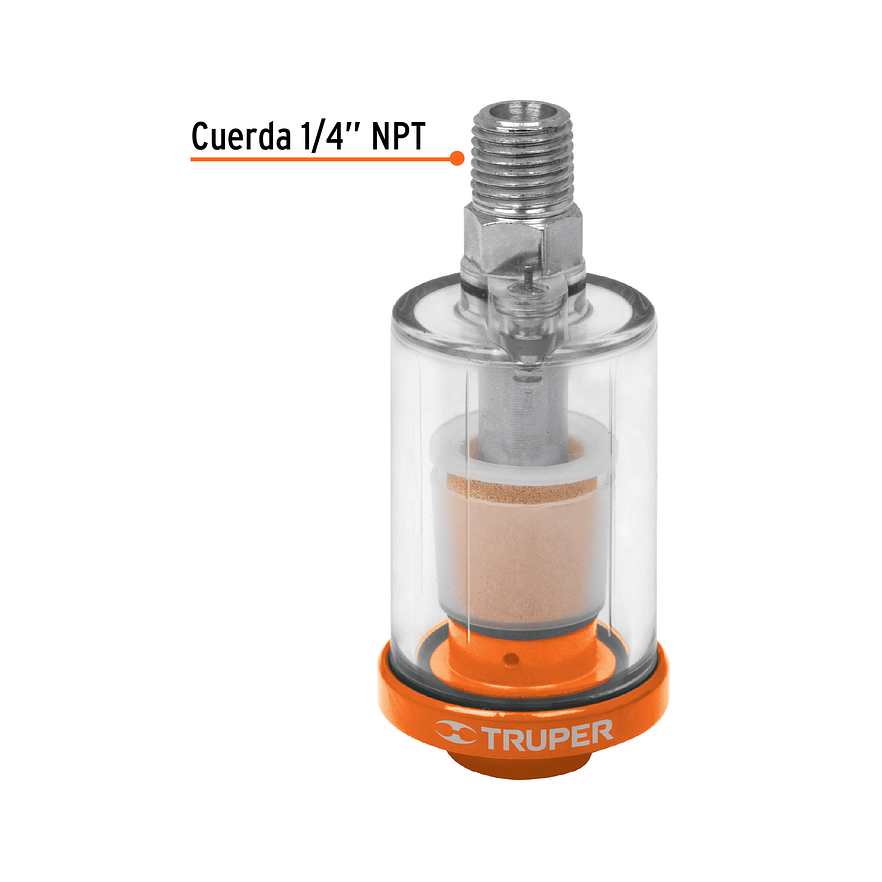 Filtro separador de agua y aceite, 1/4 NPT Truper 19027 2