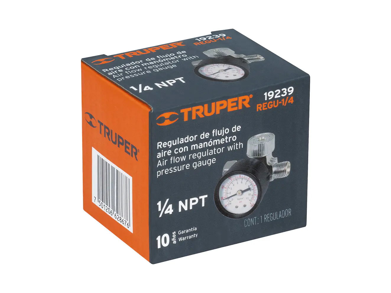 Regulador de aire para compresor, cuerda 1/4 npt Truper 19239 - Foto 3 | aztools.co