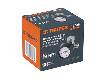 Regulador de aire para compresor, cuerda 1/4 npt Truper 19239 - Foto 3 | aztools.co