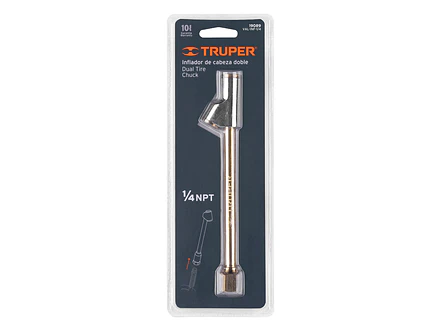 Inflador de cabeza doble, de latón, 1/4 NPT Truper 19089 - Foto 4 | aztools.co