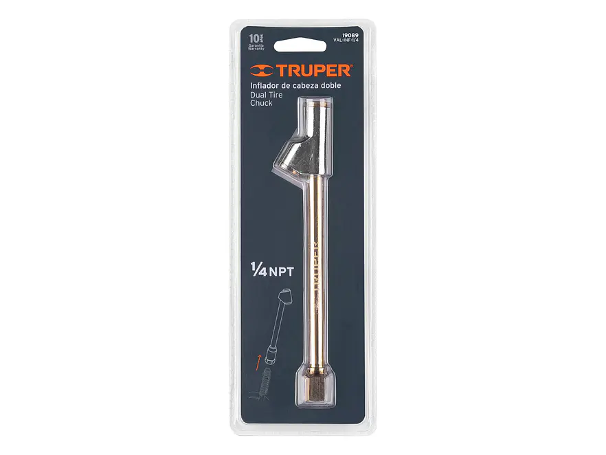 Inflador de cabeza doble, de latón, 1/4 NPT Truper 19089 - Foto 4 | aztools.co
