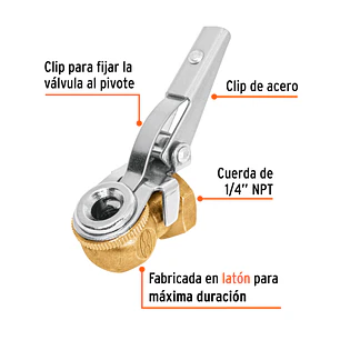Cabeza infladora de ruedas con clip, hembra TRUPER 19026