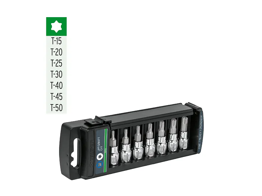 Juego de copas, punta torx Truper 14171, mando 3/8