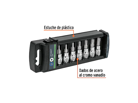 Juego de copas, punta torx Truper 14171, mando 3/8