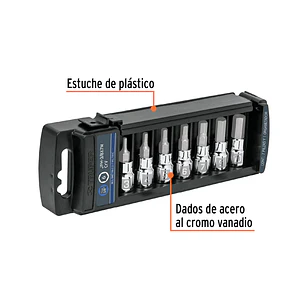 Juego de copas, punta hexagonal Truper 14170, mando 3/8