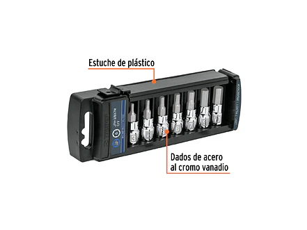 Juego de copas, punta hexagonal Truper 14170, mando 3/8