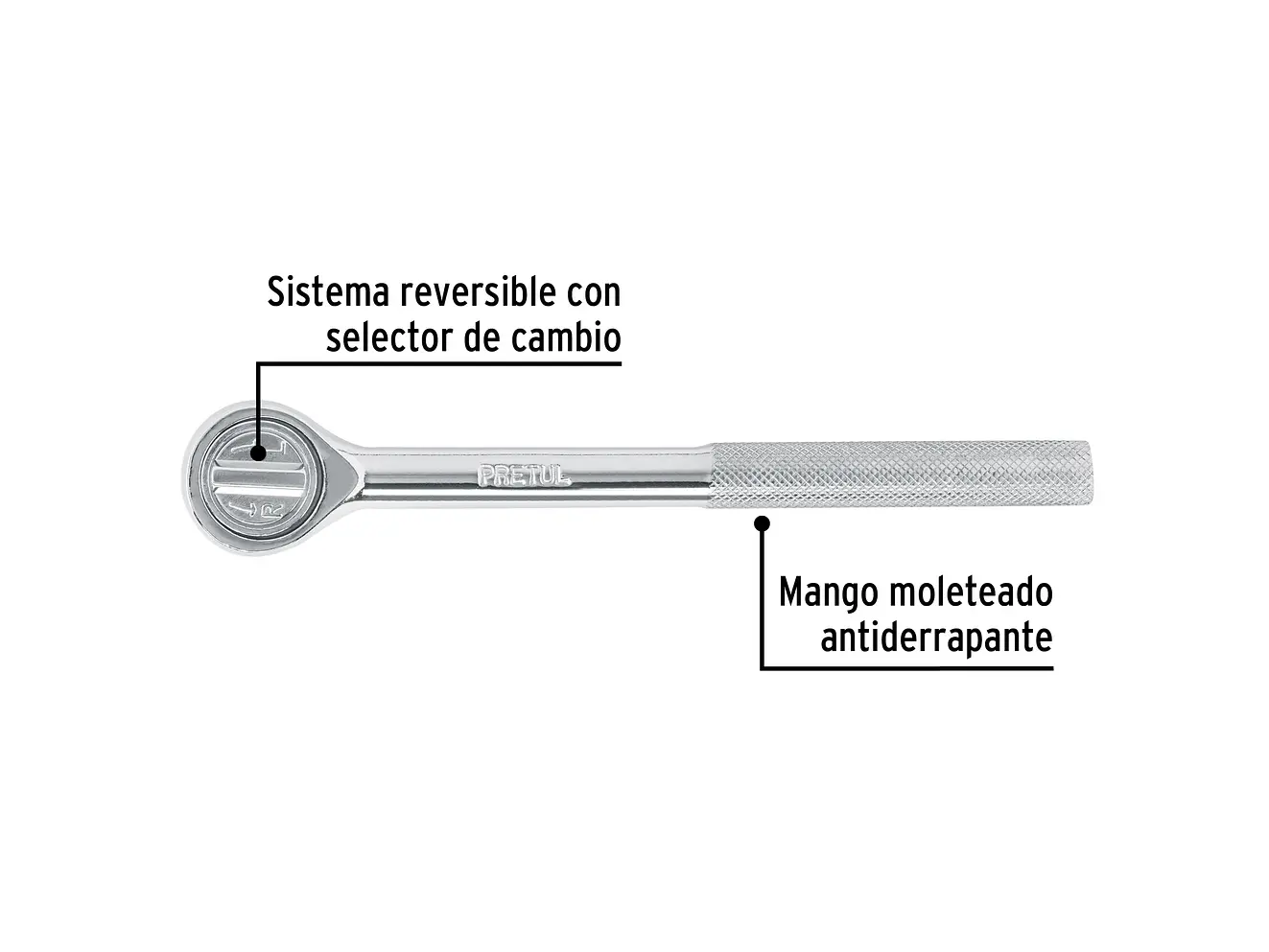 Ratchet cabeza redonda mando 3/8