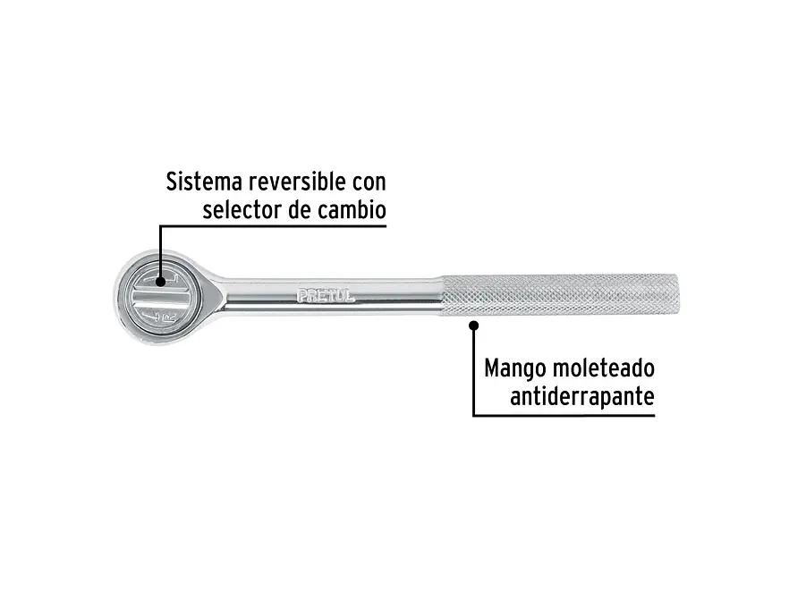 Ratchet cabeza redonda mando 3/8