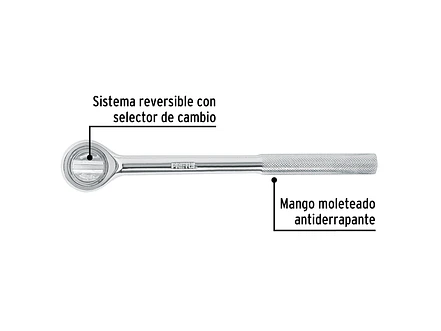 Ratchet cabeza redonda mando 1/2