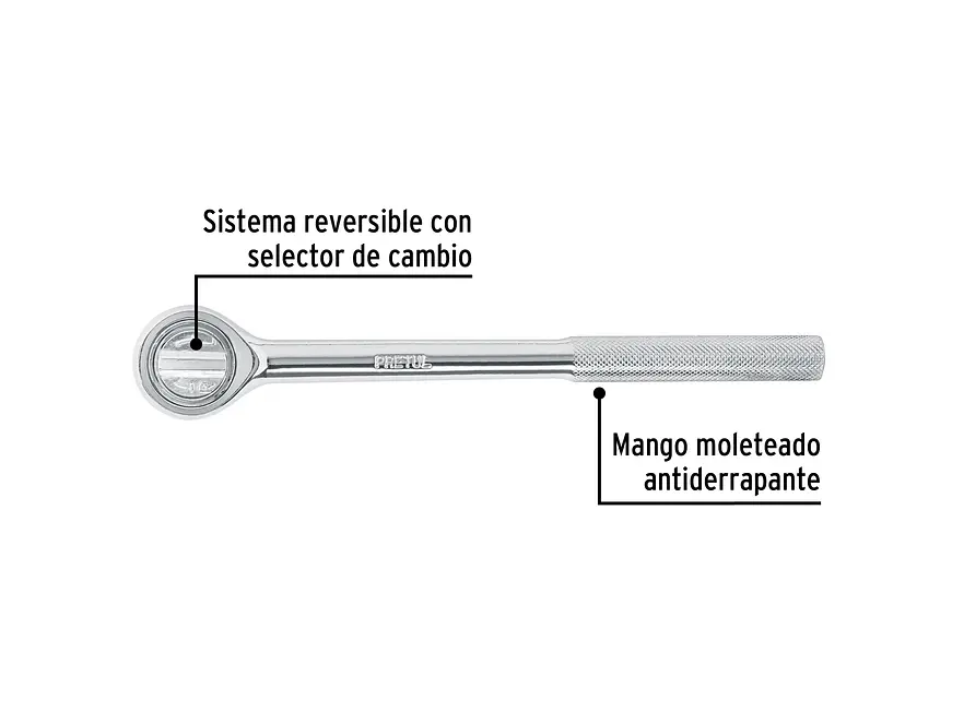 Ratchet cabeza redonda mando 1/2