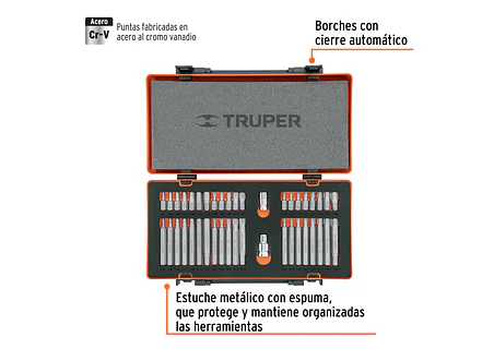 Juego 42 puntas Truper 17809, 1/2