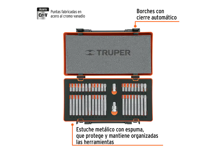 Juego 42 puntas Truper 17809, 1/2