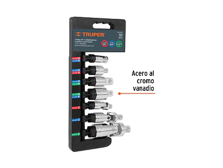 Juego de adaptadores y borrachos, 7 piezas Truper 17844 - Foto 2 | aztools.co