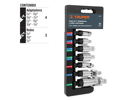 Juego de adaptadores y borrachos, 7 piezas Truper 17844 - Foto 3 | aztools.co