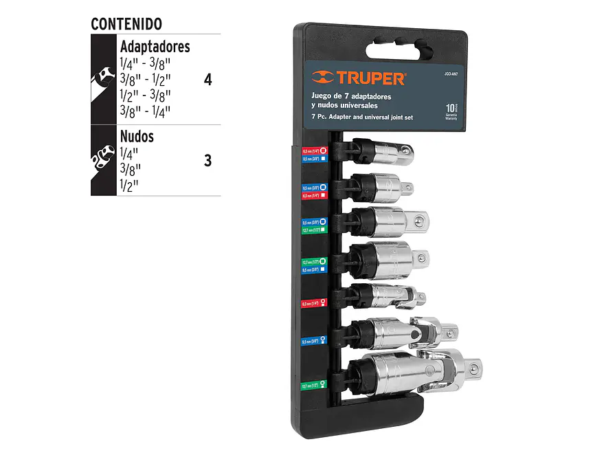 Juego de adaptadores y borrachos, 7 piezas Truper 17844 - Foto 3 | aztools.co