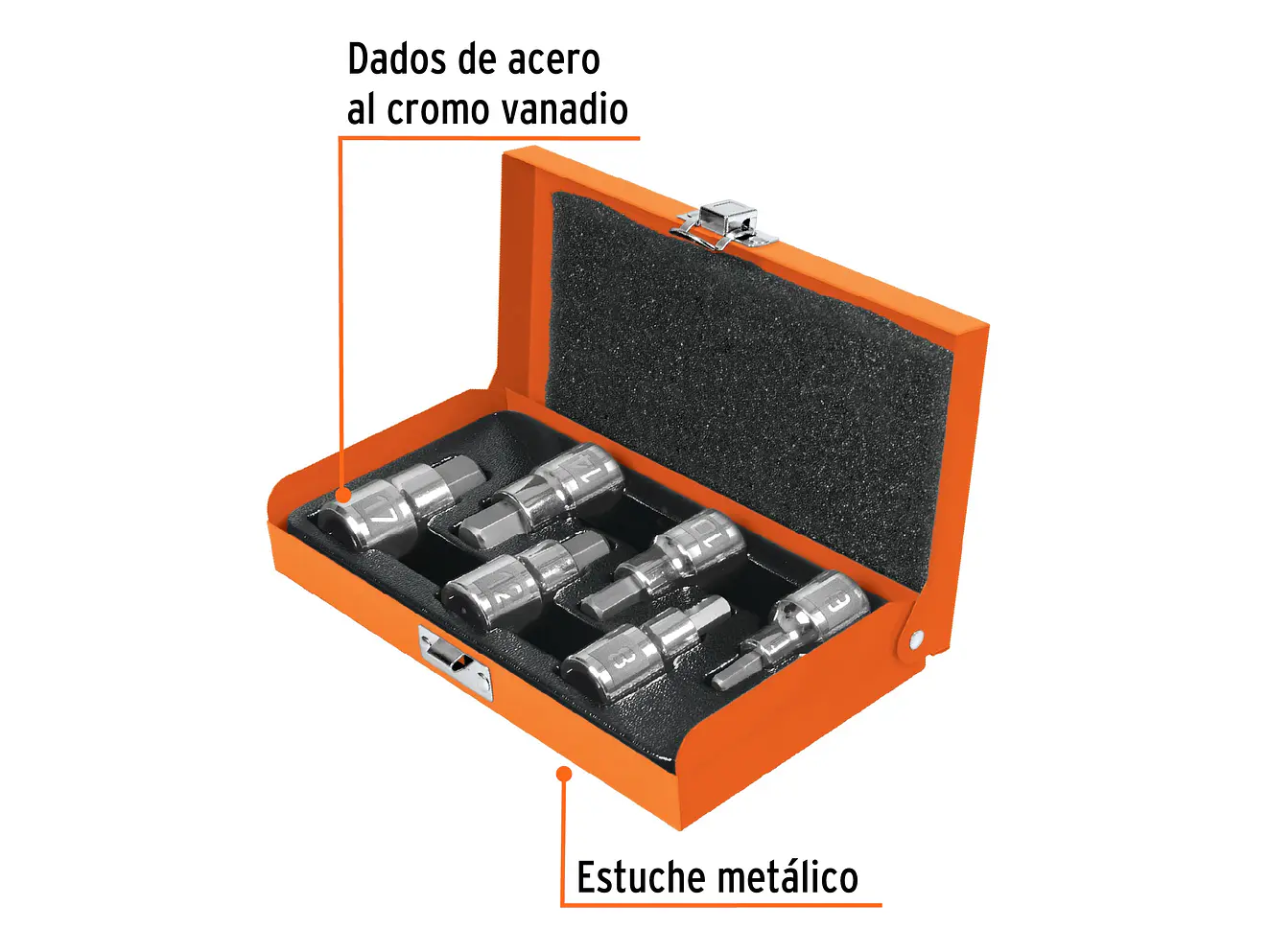 Juego de copas punta hexagonal, mando 1/2