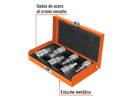Juego de copas punta hexagonal, mando 1/2
