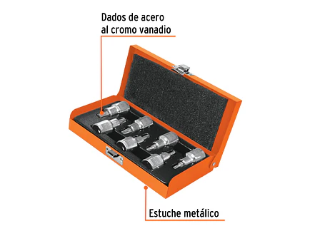 Juego de copas punta Torx, mando 1/2