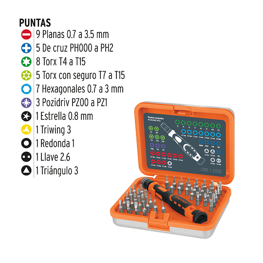 Juego Destornilladores joyero, 43 pzas TRUPER 14163