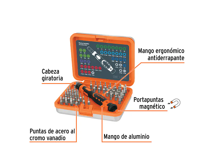 Juego Destornilladores joyero, 43 pzas Truper 14163 - Foto 3 | aztools.co