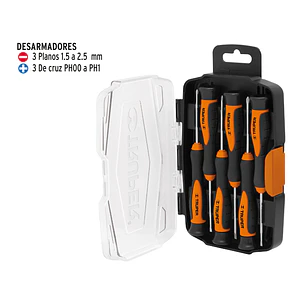 Juego de destornilladores largos de joyero, 6 piezas Truper 14156