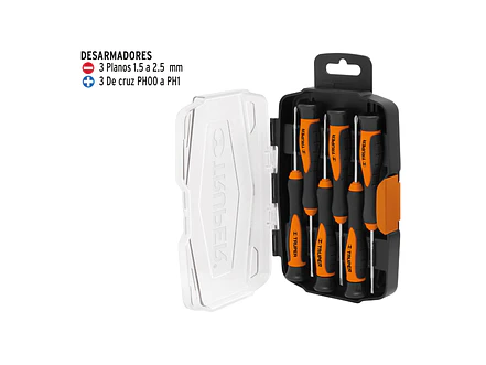 Juego de destornilladores largos de joyero, 6 piezas Truper 14156 - Foto 2 | aztools.co