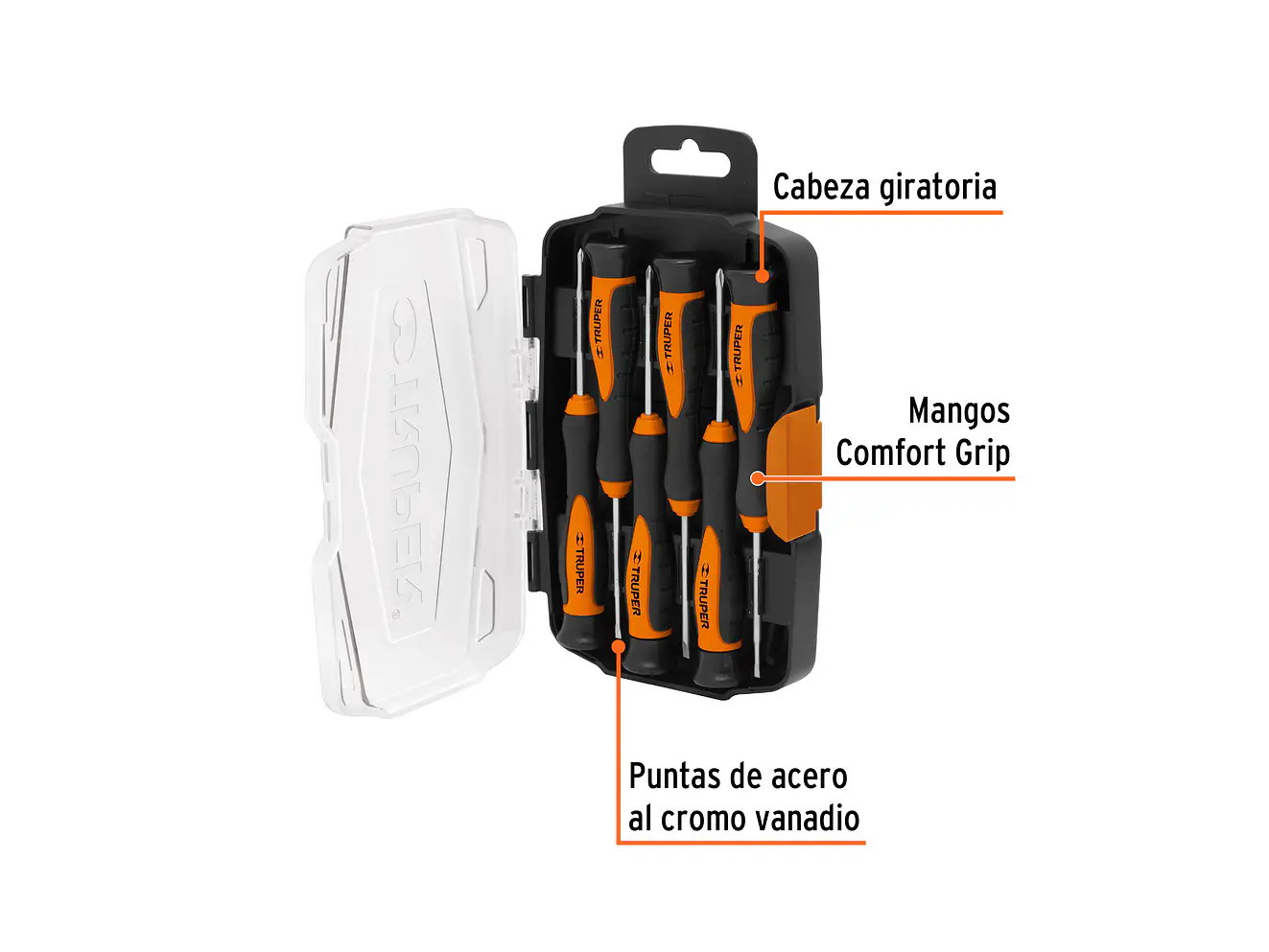 Juego de destornilladores largos de joyero, 6 piezas Truper 14156 - Foto 3 | aztools.co