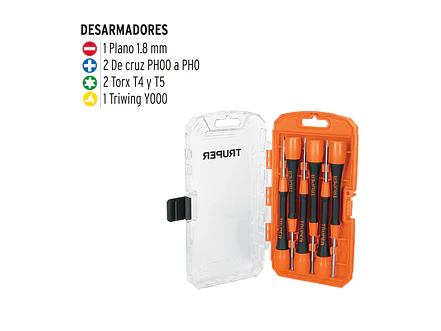 Juego con Destornilladores de joyero, 6 piezas Truper 14202 - Foto 2 | aztools.co