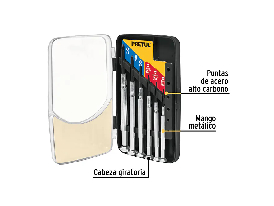 Juego de 6 Destornilladores de joyero clásicos 21382 - Foto 3 | aztools.co