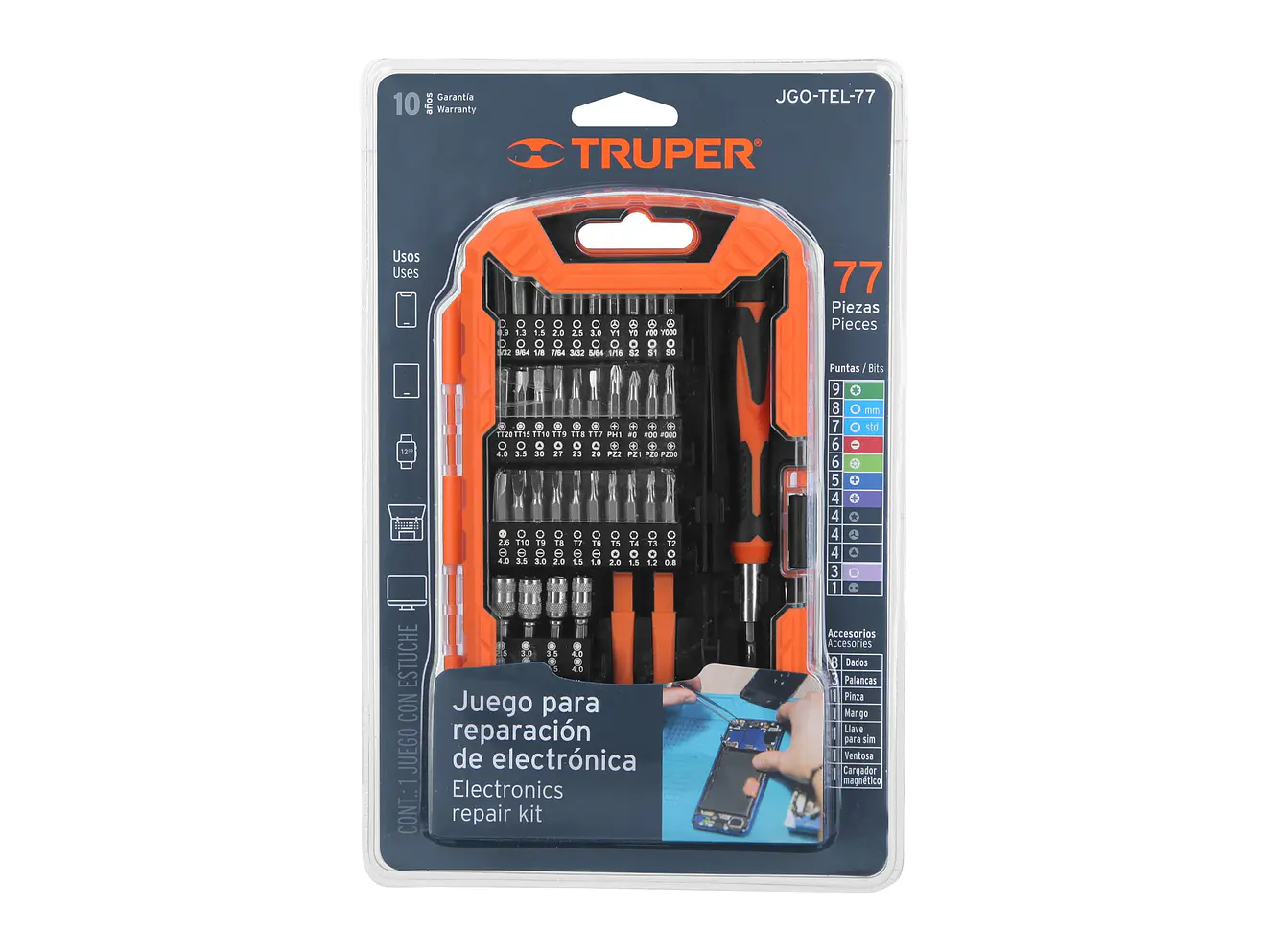 Juego para reparación de electrónica, 77 piezas Truper 100373 - Foto 5 | aztools.co
