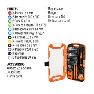 Juego para reparación de electrónica, 77 piezas Truper 100373