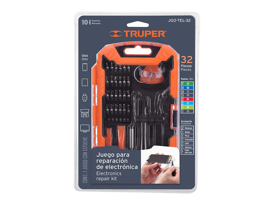 Juego de herramientas para reparación de celulares 32 piezas Truper 17762 - Foto 5 | aztools.co