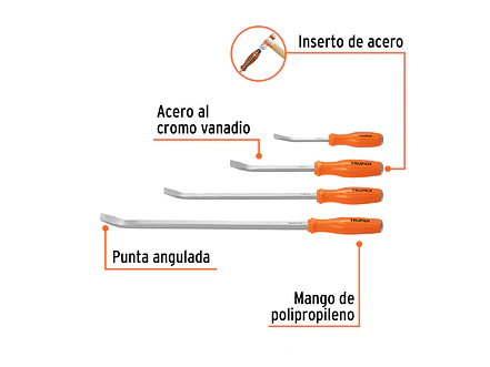 Juego con 4 barras de palanca Truper 101047 - Foto 3 | aztools.co
