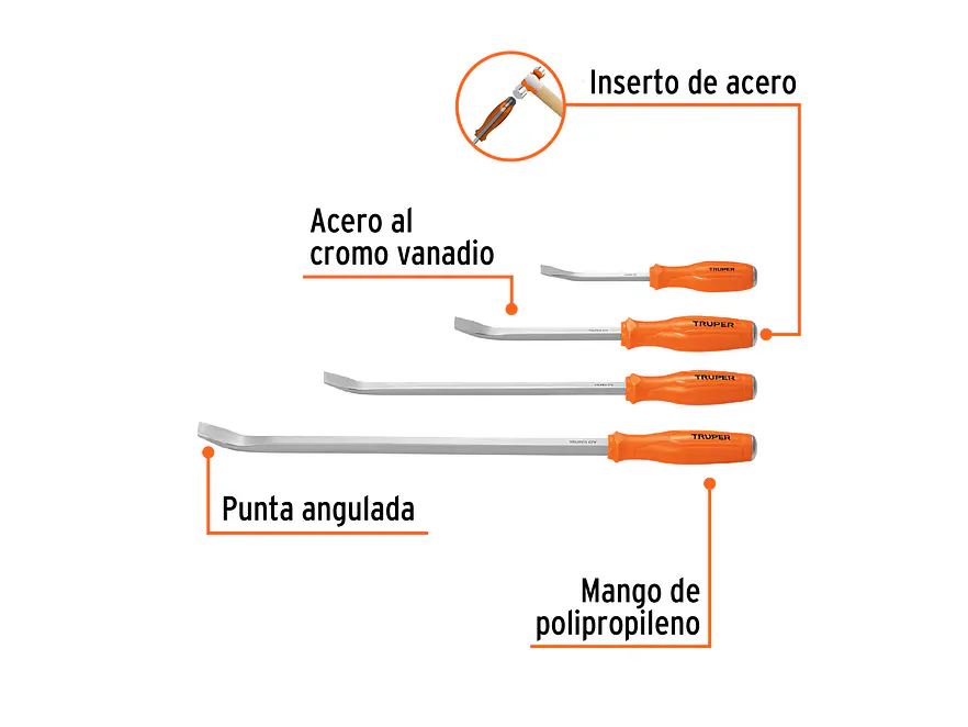Juego con 4 barras de palanca Truper 101047 - Foto 3 | aztools.co
