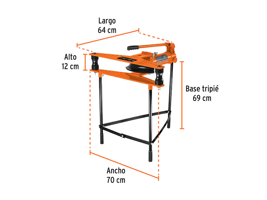 Doblador de tubo hidráulico, 12 toneladas, horizontal