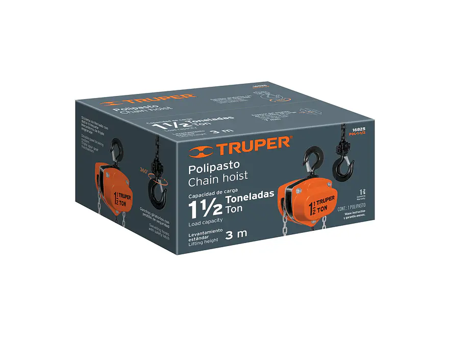 Diferencial Truper 16825 de 1-1/2 toneladas - Foto 4 | aztools.co