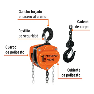 Diferencial Truper 16825 de 1-1/2 toneladas