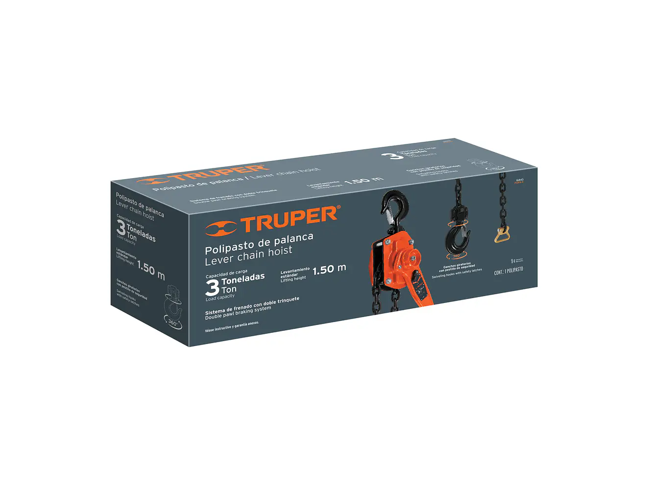 Diferencial de palanca Truper 16843, 3 toneladas - Foto 4 | aztools.co