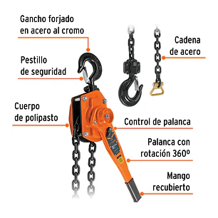 Diferencial de palanca Truper 16843, 3 toneladas