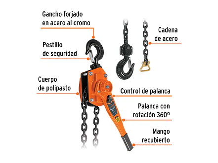 Diferencial de palanca Truper 16843, 3 toneladas - Foto 2 | aztools.co