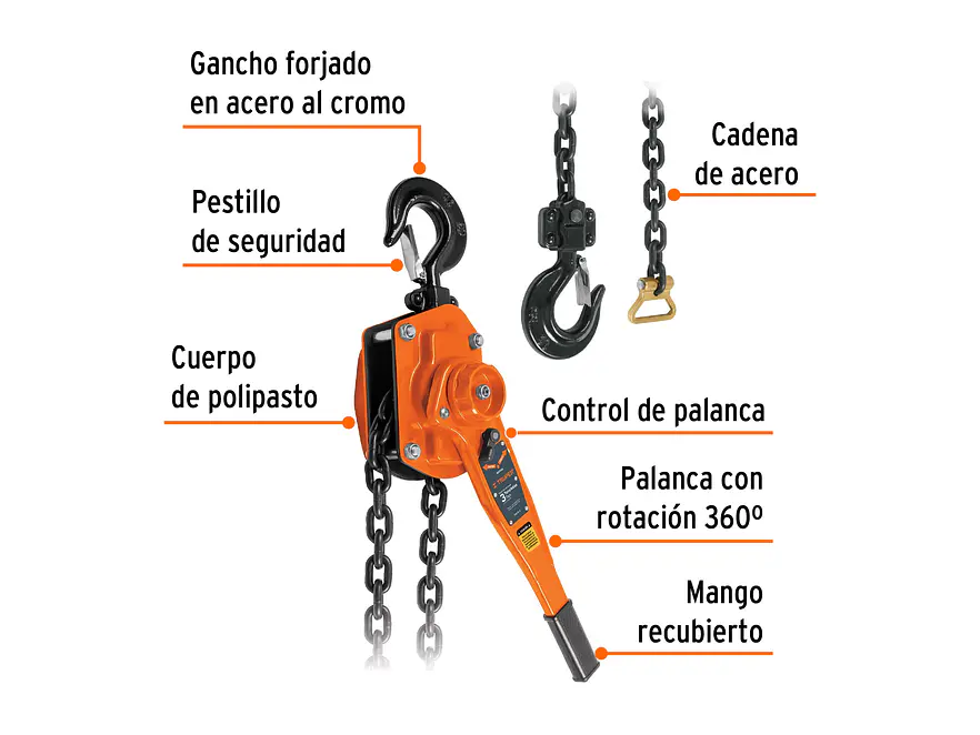 Diferencial de palanca Truper 16843, 3 toneladas - Foto 2 | aztools.co