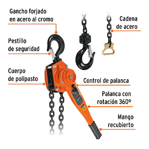Diferencial de palanca Truper 16842, 1-1/2 toneladas 